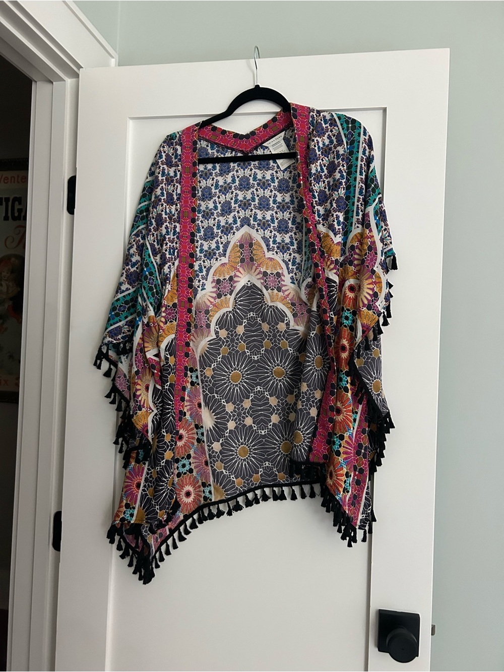 Trina Turk Black, Pink & Blue Mosaic Coverup